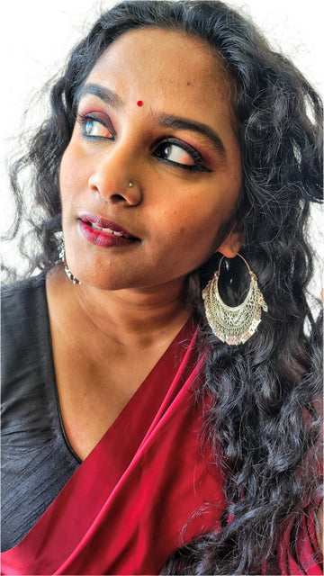 Aabharana Vintage Chandbaali in pure silver with vintage detailing