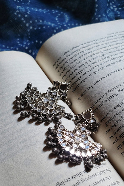 Side view of Pakeeza Chandbaali | Made-to-Order in pure silver with handcrafted detailing