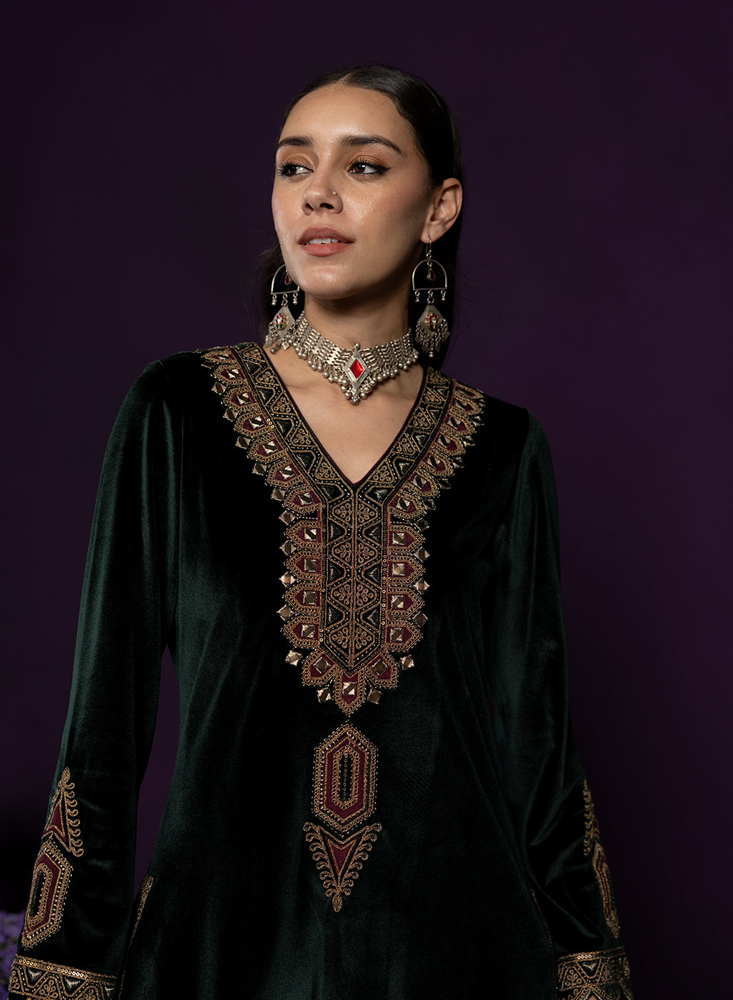 Muhabbat Vintage Necklace in pure silver with vintage detailing