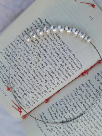Sadabahaar Jewelry 92.5 hallmark silver hasli necklace textured vintage beads minimalist lightweight summer jewelry