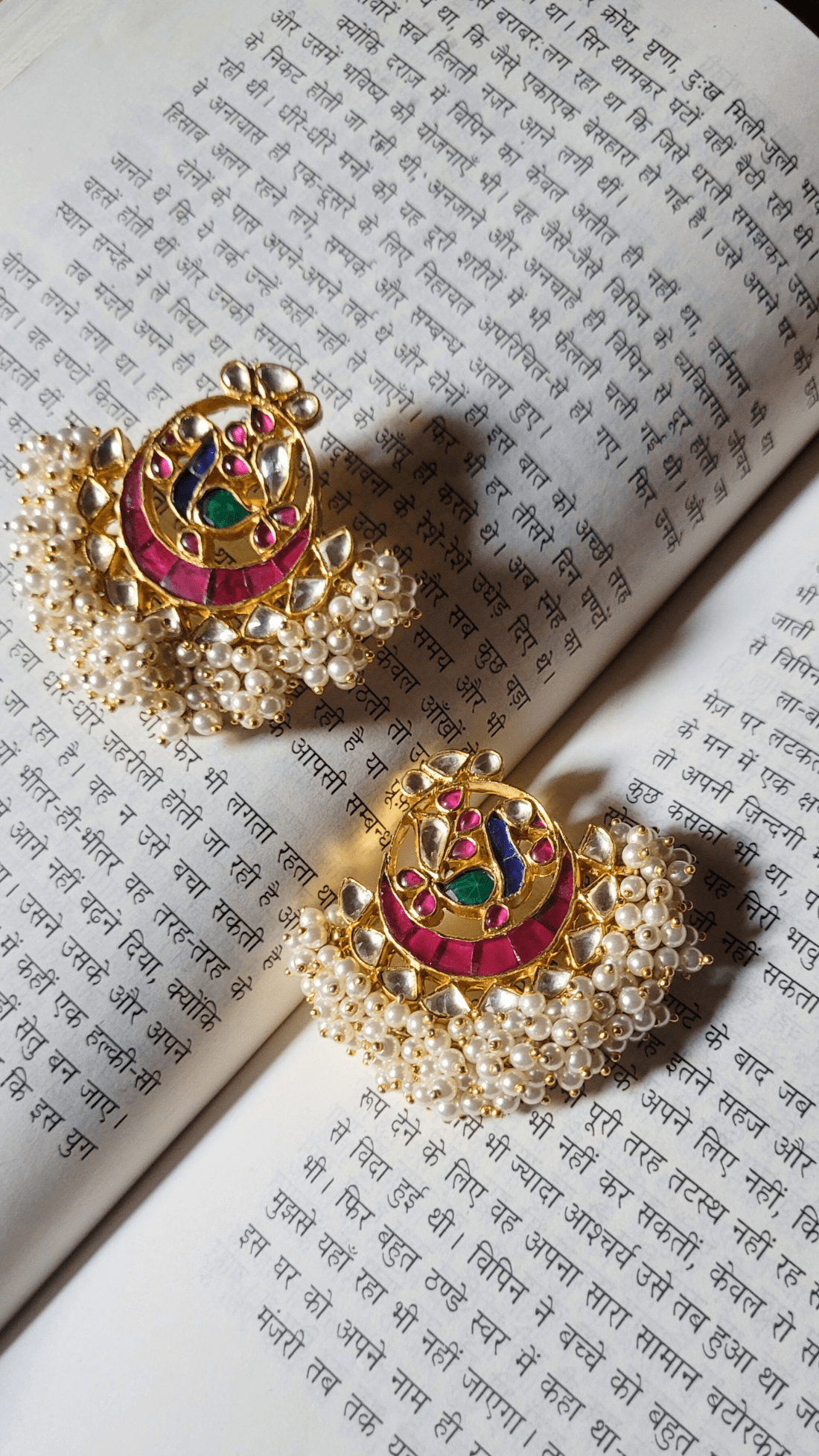 Side view of Aarna Chandbaali in pure silver with handcrafted detailing