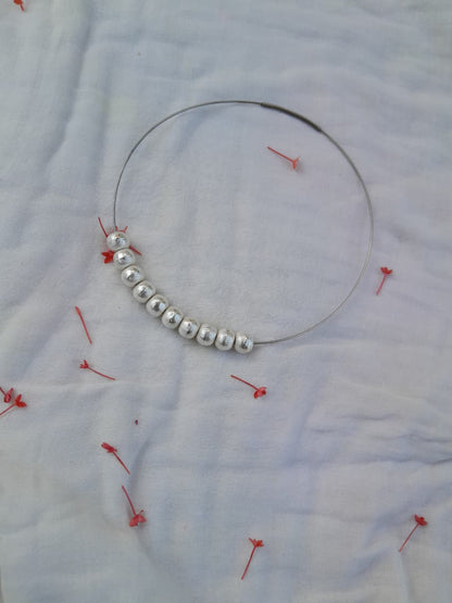 Sadabahaar Jewelry 92.5 hallmark silver hasli necklace textured vintage beads minimalist lightweight summer jewelry