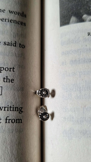 Ananta Studs in pure silver with handcrafted detailing