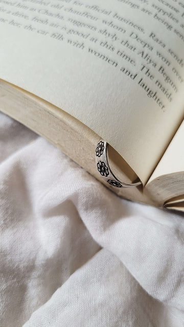 Ankur Ring in pure silver with handcrafted detailing