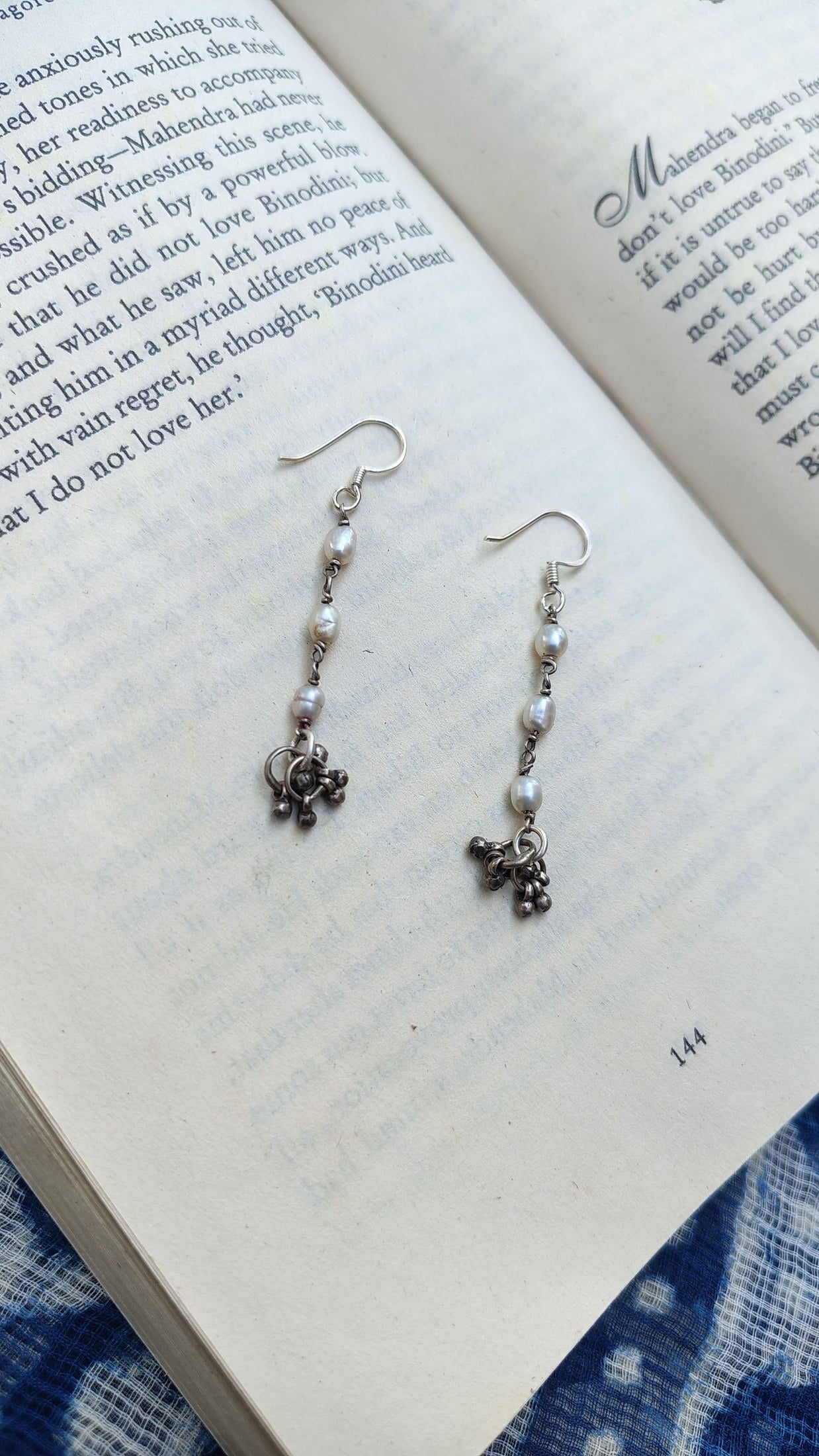 Sadabahaar Jewelry Authentic Vintage Silver Pearl Earrings with Ghungroos for Women - Fewer Pearls