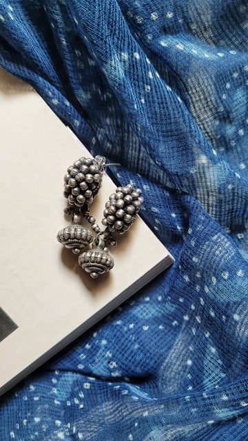 Bandhan Earrings in pure silver with handcrafted detailing