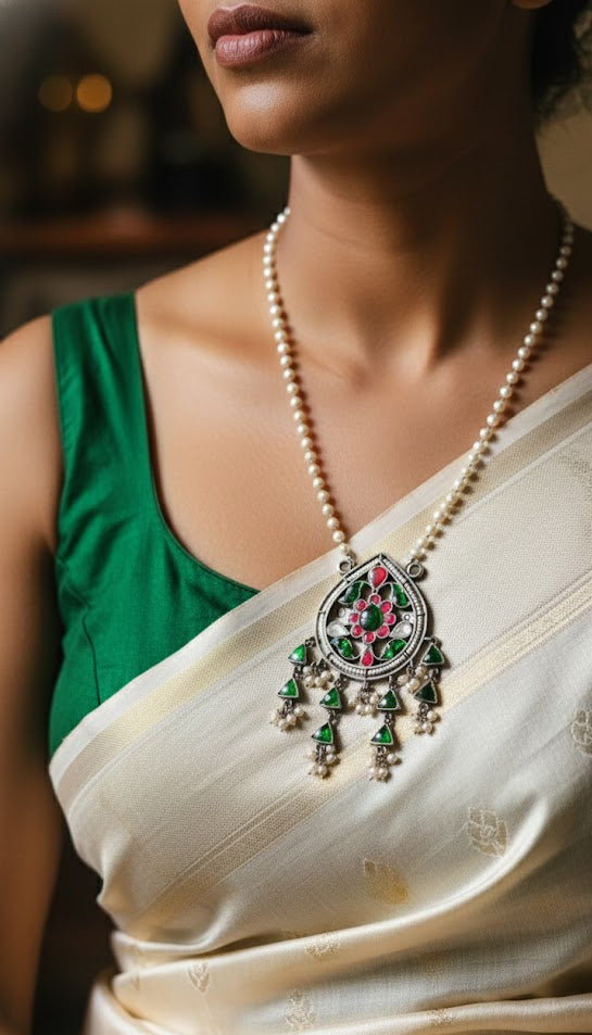 Bandhanwar Pendant in pure silver with handcrafted detailing