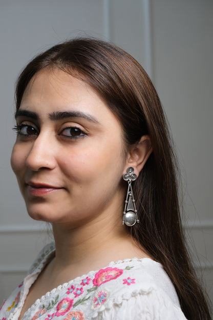 Big Ben Earrings in pure silver with handcrafted detailing