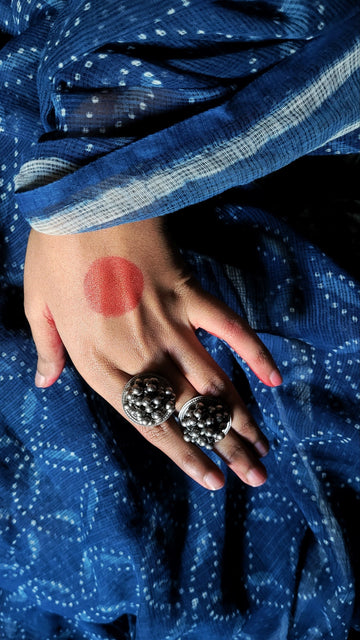 Brishti Vintage Earrings in pure silver with vintage detailing