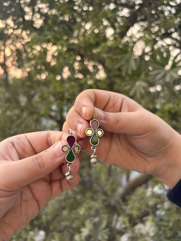 Chaahat Vintage Earrings in pure silver with vintage detailing