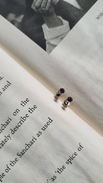 Chamkeeli Studs in pure silver with handcrafted detailing