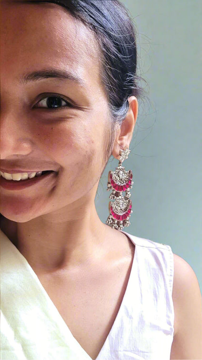 Chandrakala Earrings | Made-to-Order in pure silver with handcrafted detailing