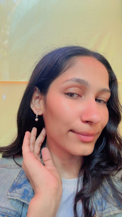 Side view of Christmas Lights Earrings in pure silver with handcrafted detailing