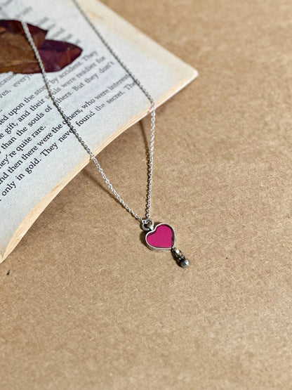 Deewana Dil Pendant with Chain in pure silver with handcrafted detailing