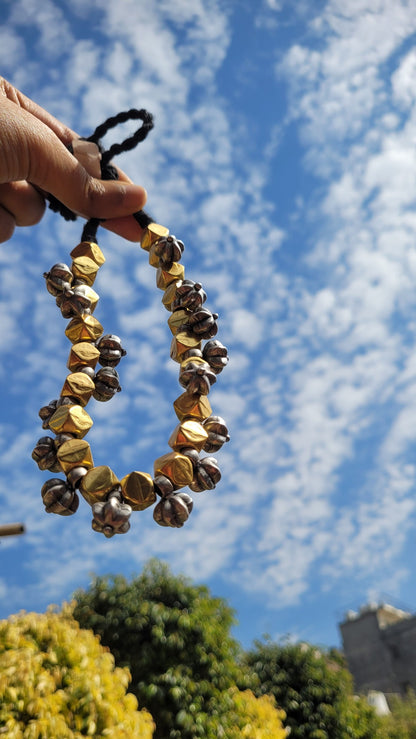 Side view of Durlabh Vintage Necklace in pure silver with vintage detailing