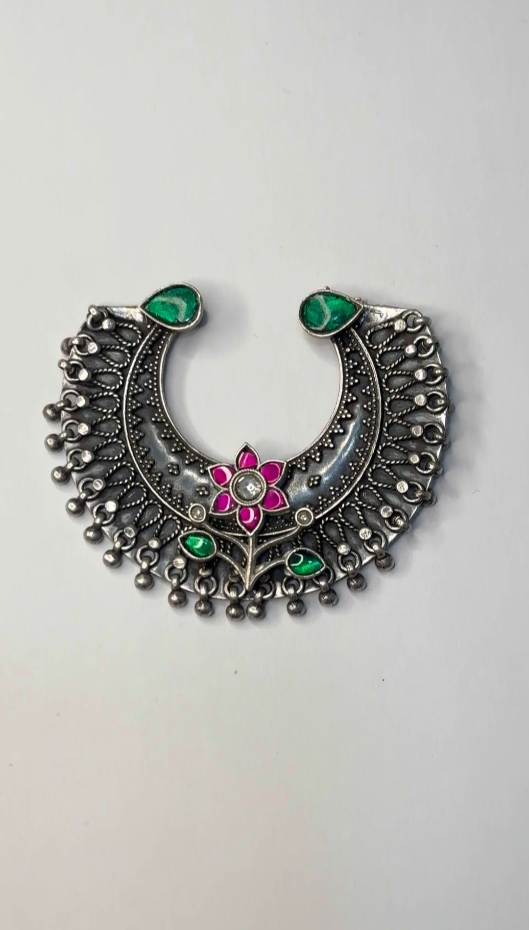 Ishq Pendant in pure silver with handcrafted detailing