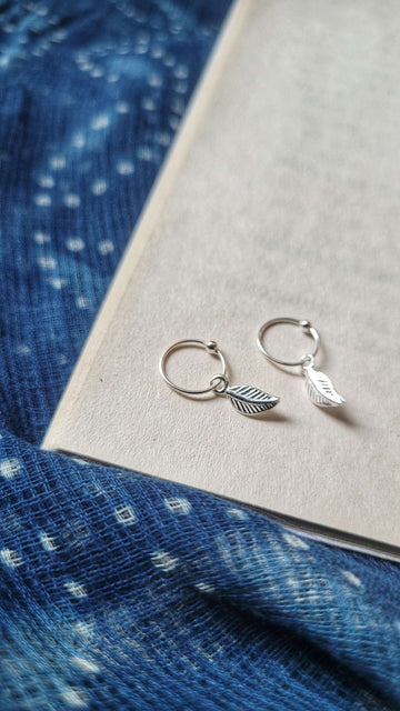 Ilai Hoops in pure silver with handcrafted detailing