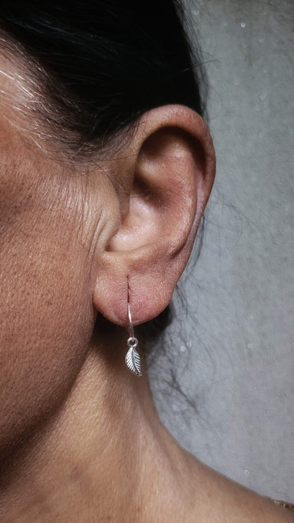 Side view of Ilai Hoops in pure silver with handcrafted detailing