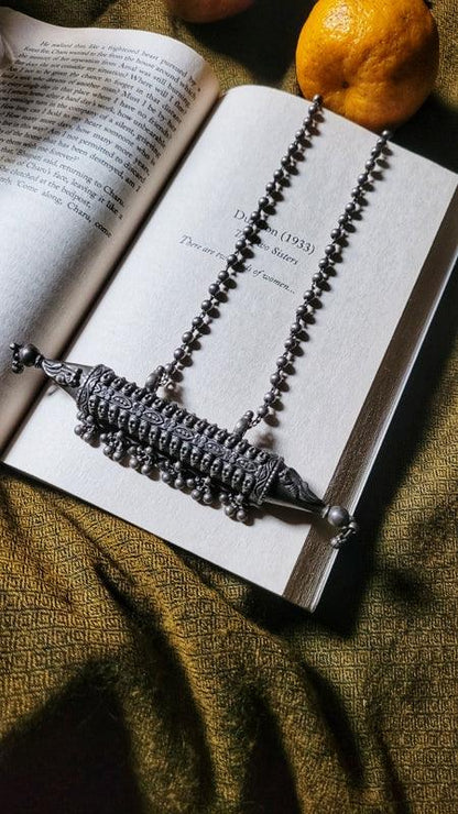 Ishaanavi Necklace in pure silver with handcrafted detailing