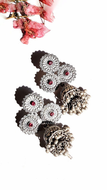 Jashn-e-Bahaara Vintage Jhumka | Made-to-Order in pure silver with vintage detailing