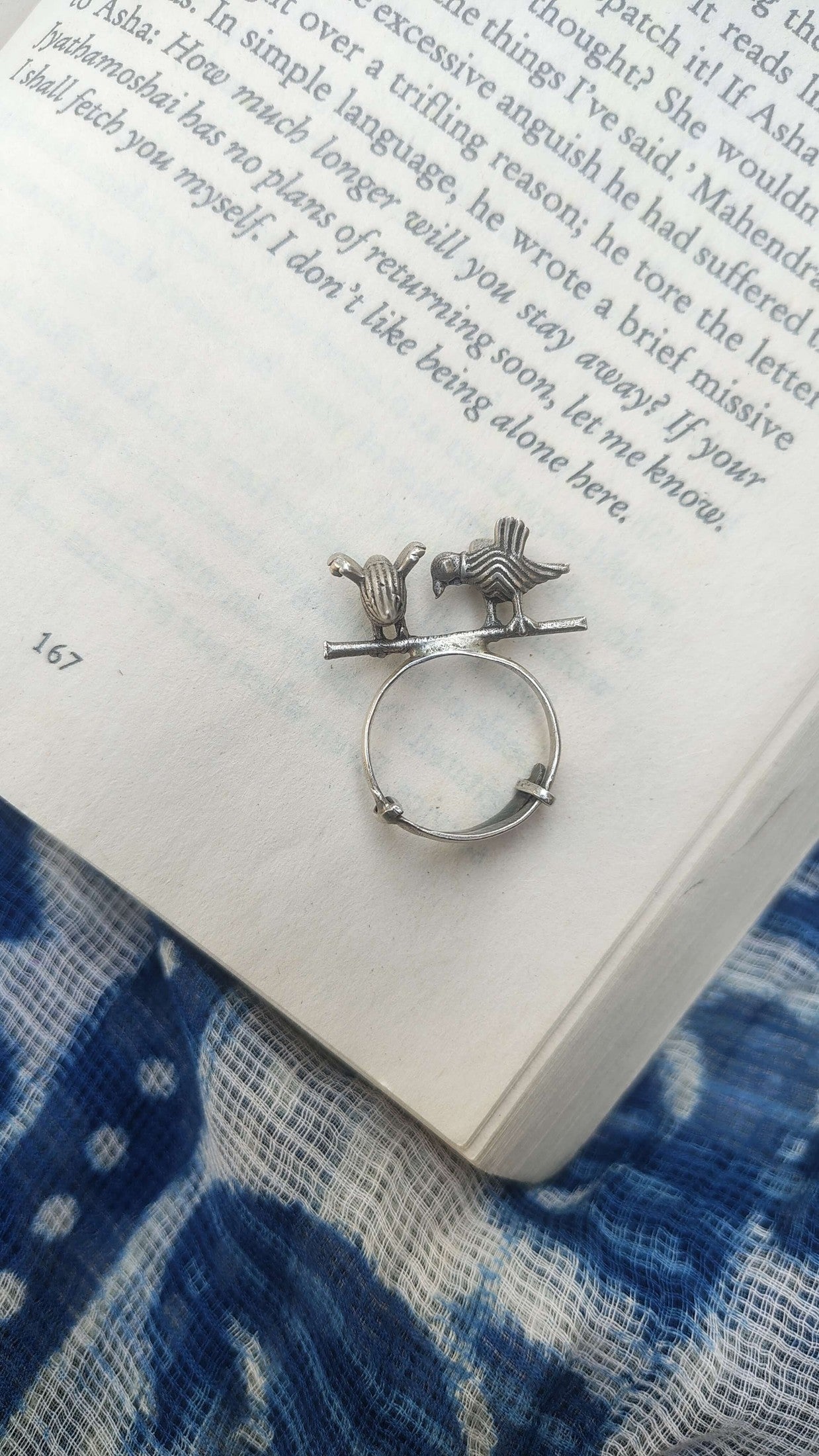 Sadabahaar Jewelry 92.5 Hallmark Silver Bird Motif Adjustable Ring for Women