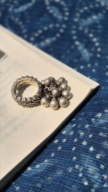 Kanika Vintage Ring in pure silver with vintage detailing