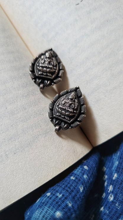 Karuna Studs in pure silver with handcrafted detailing