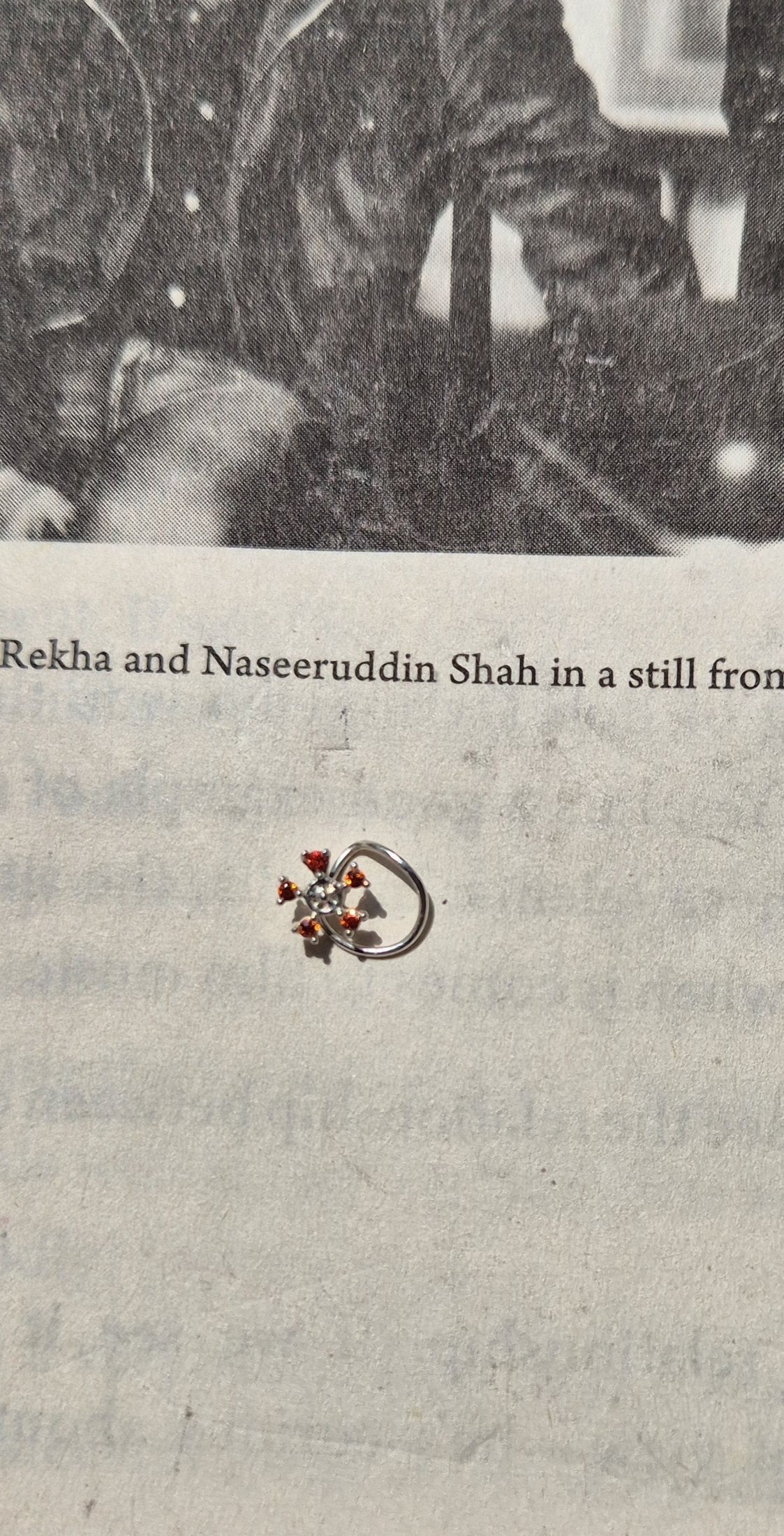 Maskhara Nose-Pin in pure silver with handcrafted detailing