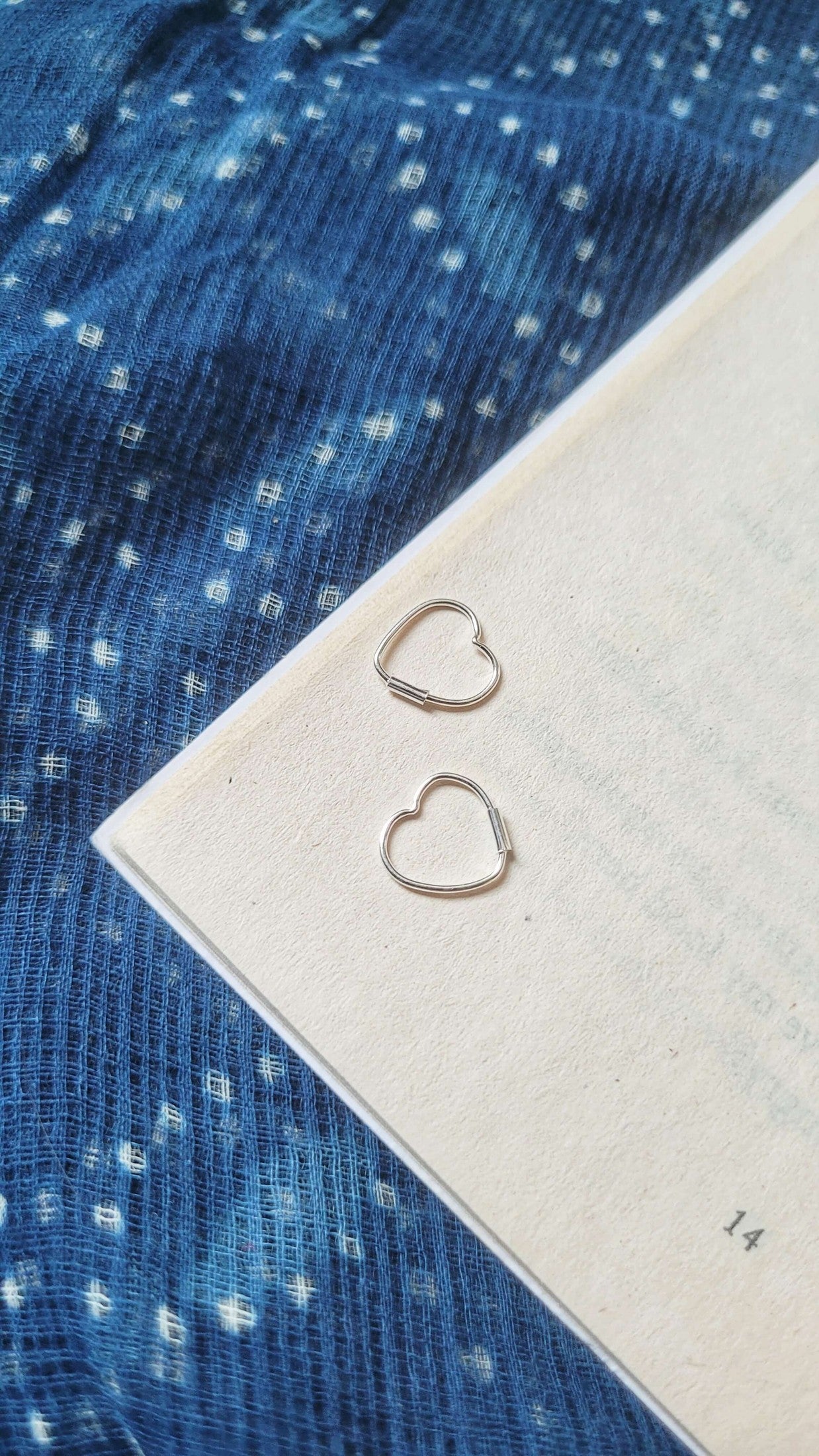 Masoom Heart Hoops in pure silver with handcrafted detailing