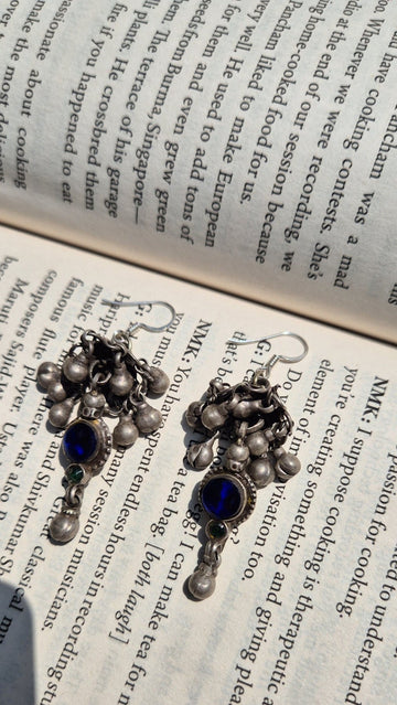 Neel Vintage Jhumka in pure silver with vintage detailing