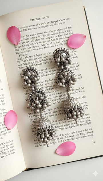 Nirupama Vintage Jhumka | Made-to-Order. in pure silver with vintage detailing