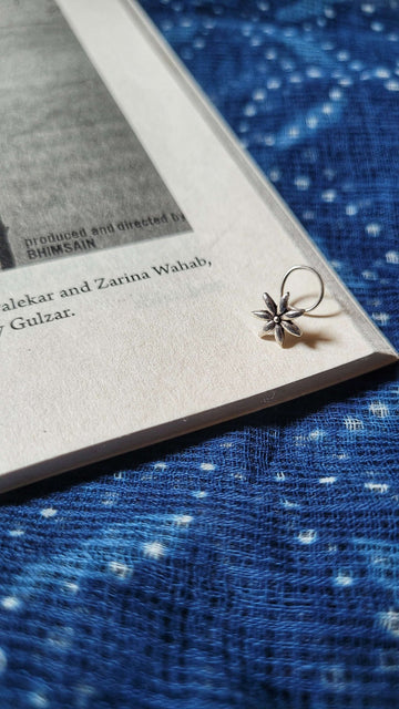 Prachi Nose-Pin in pure silver with handcrafted detailing