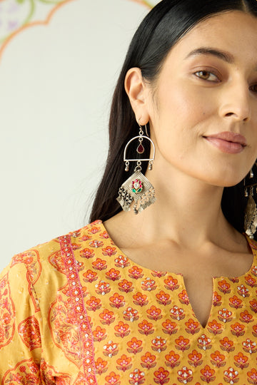 Prajjwala Earrings in pure silver with handcrafted detailing