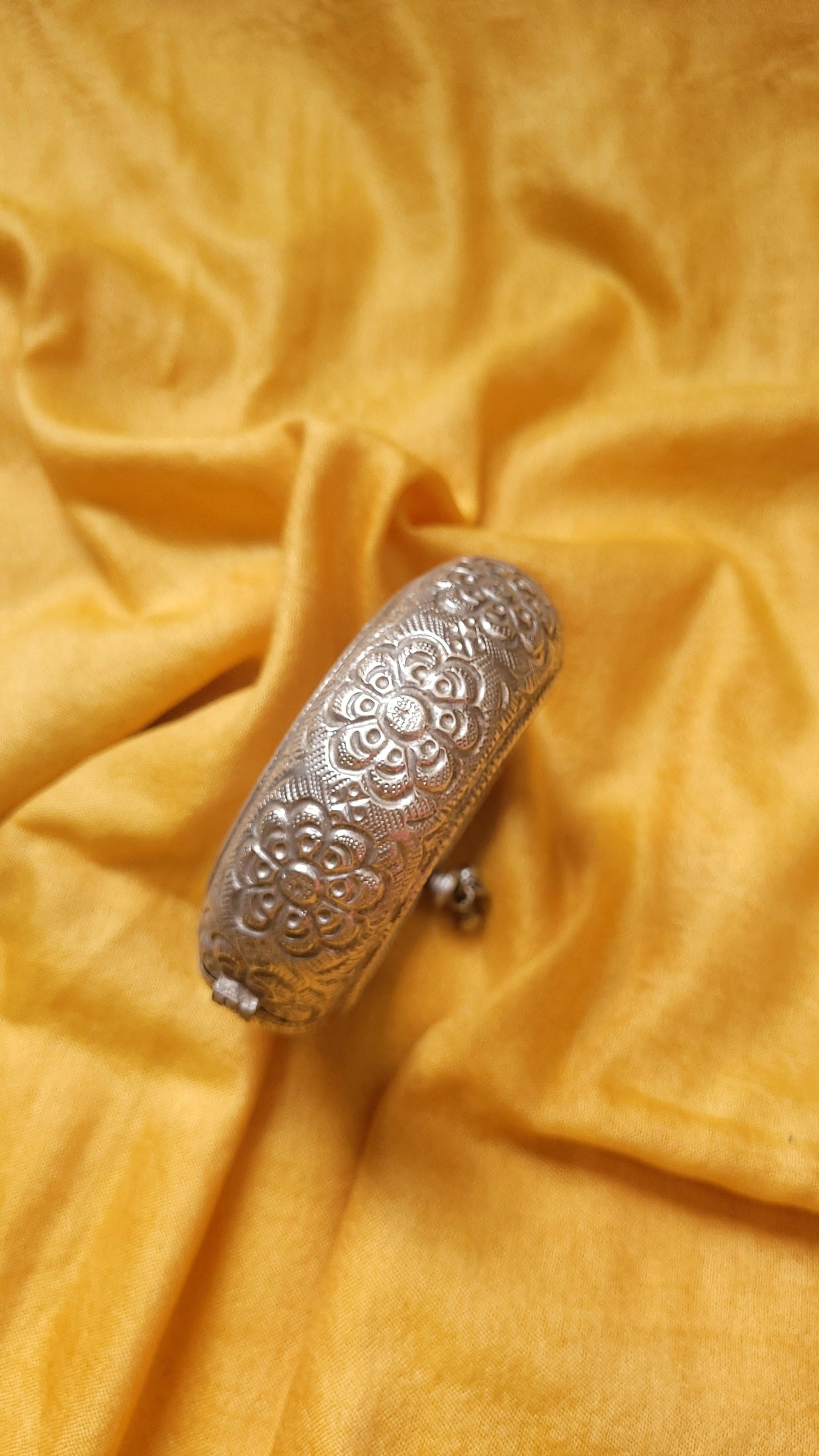 Prashasti Vintage Kada in pure silver with vintage detailing