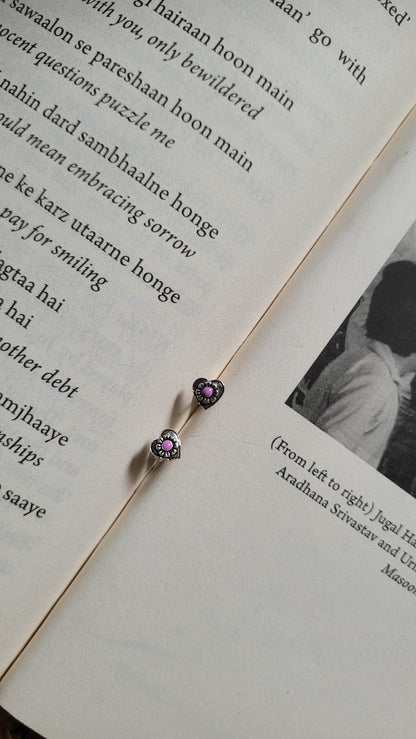Pulkit Studs in pure silver with handcrafted detailing