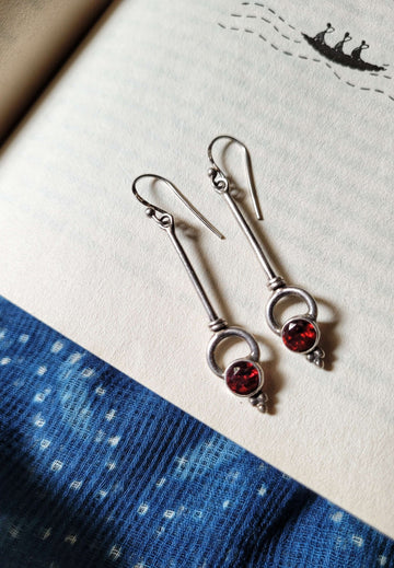 Rose Kulfi Earrings in pure silver with handcrafted detailing