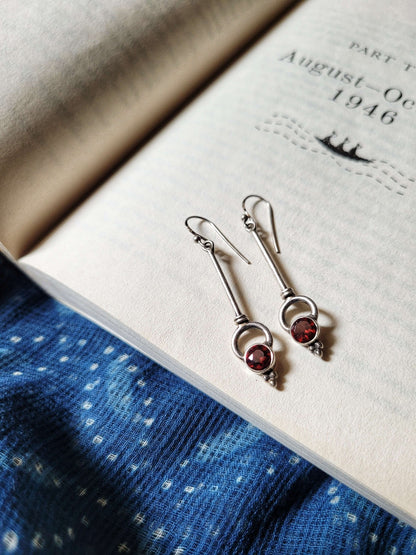 Side view of Rose Kulfi Earrings in pure silver with handcrafted detailing