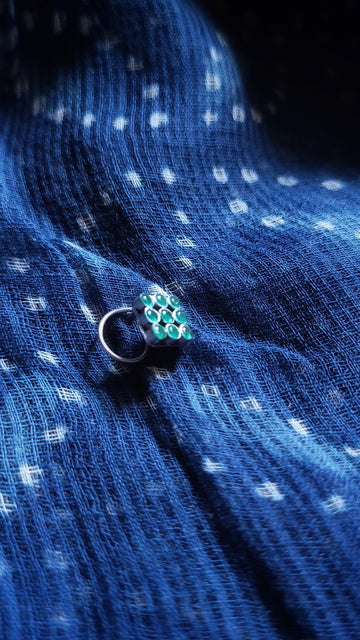 Ruchika Nose-Pin in pure silver with handcrafted detailing