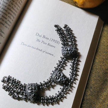 Sadabahaar Jewelry 92.5 Hallmark Silver Double Layered Statement Necklace for Women