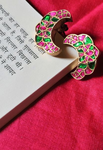 Sanam Earrings in pure silver with handcrafted detailing