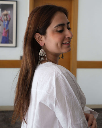 Shashi Vintage Jhumka in pure silver with vintage detailing