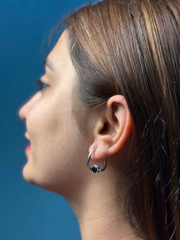 Sicily Hoops in pure silver with handcrafted detailing