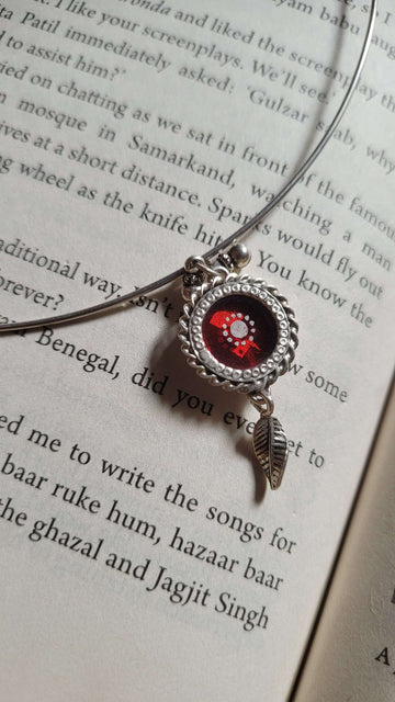 Sindoori Hasli Necklace in pure silver with handcrafted detailing