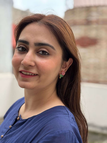 Srishti Earrings in pure silver with handcrafted detailing