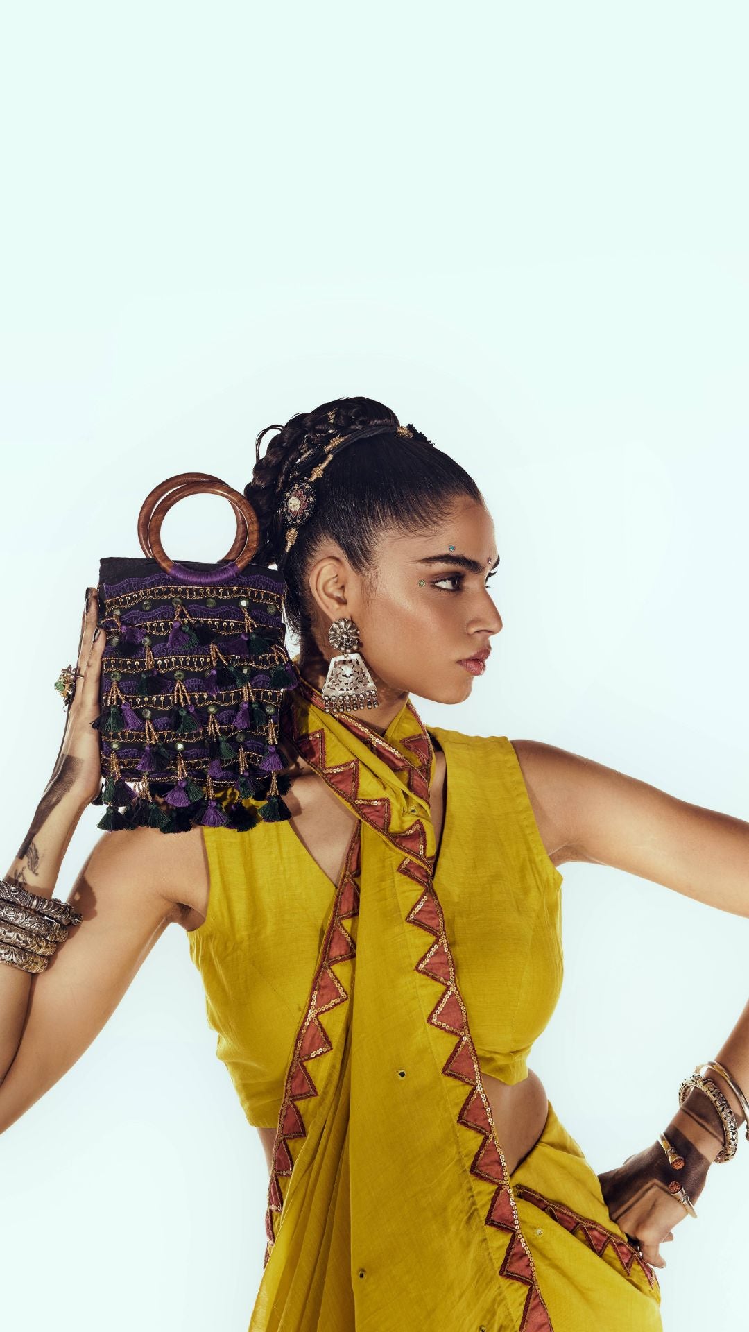 Himadri Earrings in pure silver with handcrafted detailing