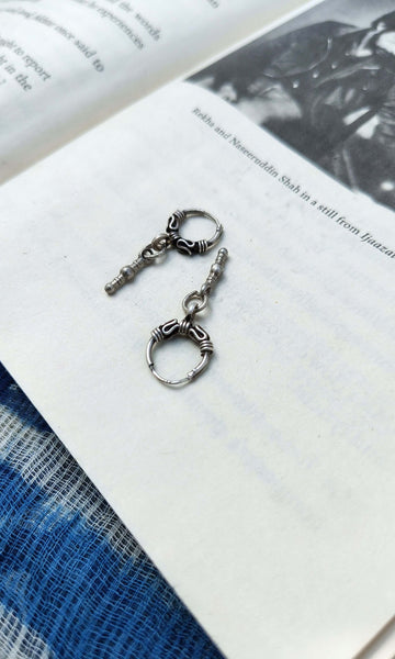 Swachhand Vintage Hoops in pure silver with vintage detailing