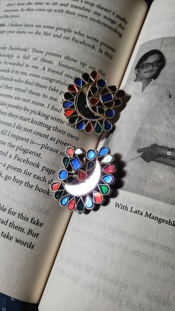 Ujiyaara Chandbaali (Rangeen) in pure silver with handcrafted detailing