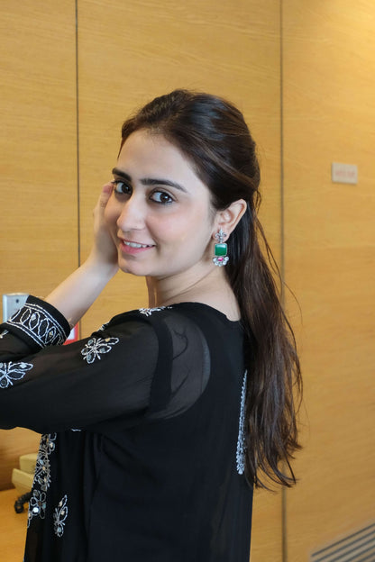 Vasant Earrings in pure silver with handcrafted detailing