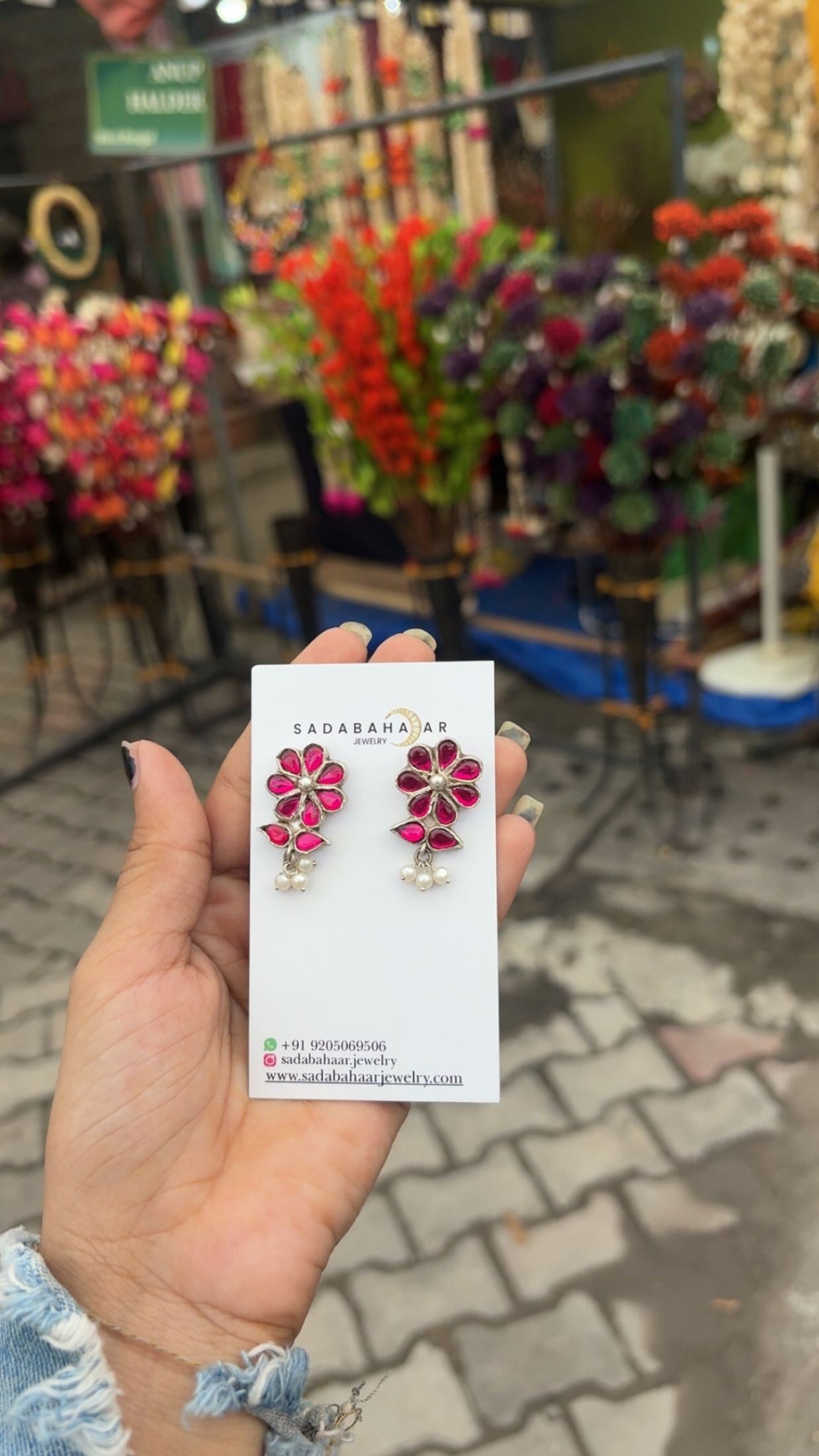 Side view of Yukti Studs in pure silver with handcrafted detailing