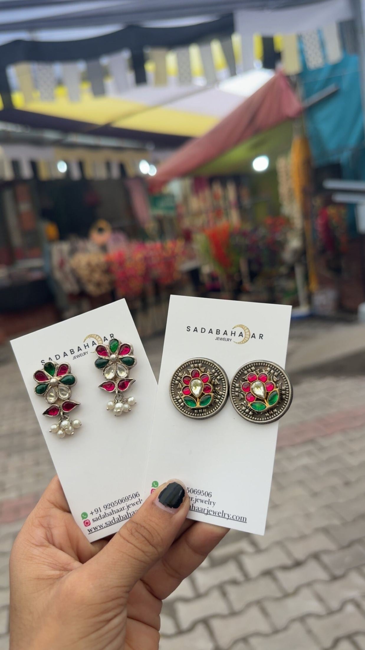 Side view of Yukti Studs in pure silver with handcrafted detailing